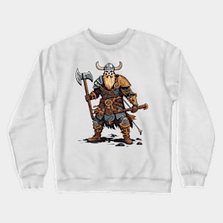 Viking Skeleton Warrior's Heavy Metal Saga Crewneck Sweatshirt